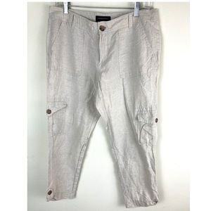 Banana Republic linen cropped Martin fit pants 8